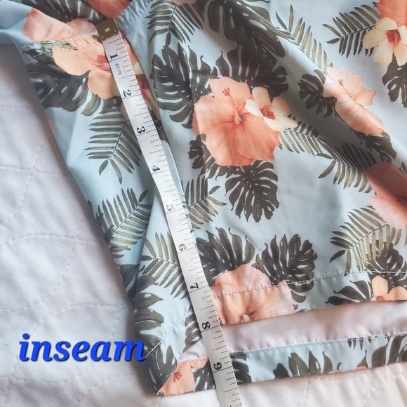 Empyre men's tropical floral Hawaii print swim board shorts size large - Picture 10 of 12